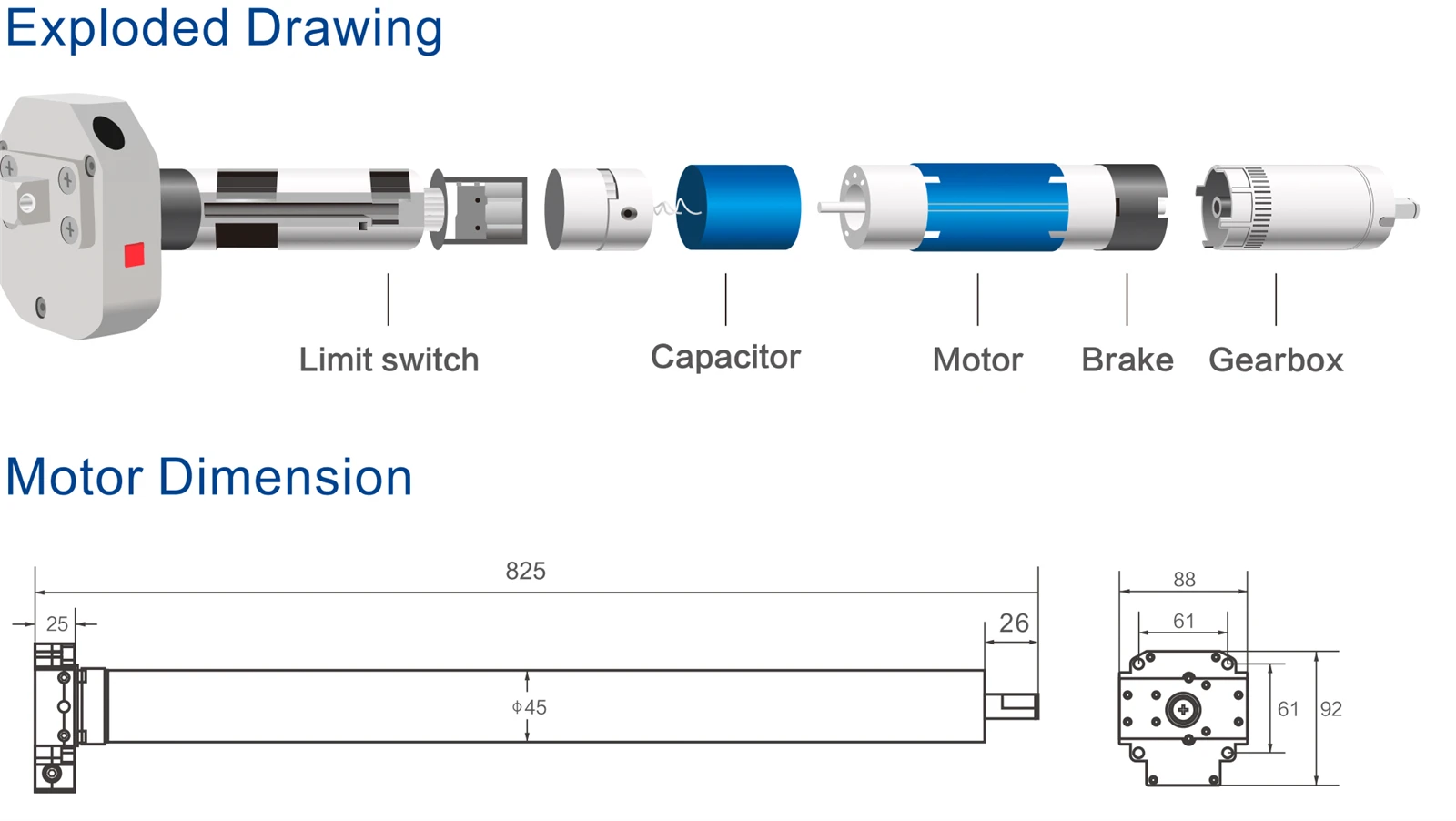 Motor size Motor size